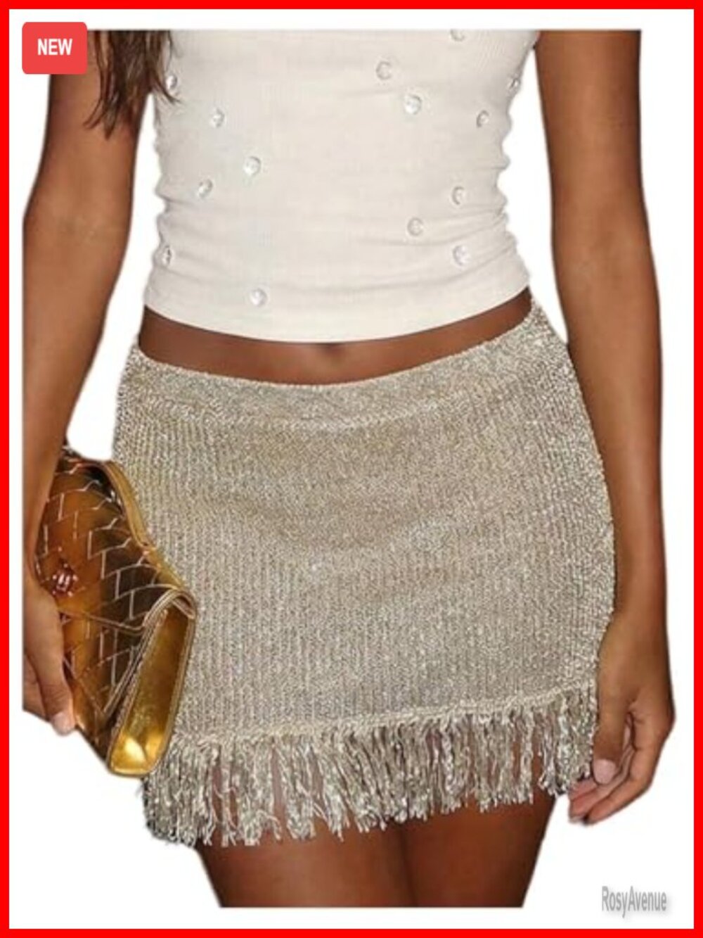 Fringe Low Waist Knit Crochet Mini Skirt Pencil Night Out Party
